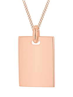 IBB Personalised Dog Tag Necklace, Rose Gold, Rose Gold