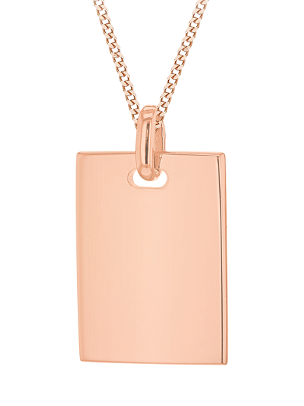 IBB Personalised Dog Tag Necklace, Rose Gold, Rose Gold