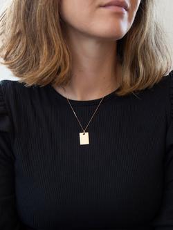 IBB Personalised Dog Tag Necklace, Rose Gold - view 2, Rose Gold