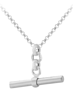 IBB Sterling Silver Belcher T-Bar Necklace, Sterling Silver
