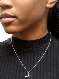 IBB Sterling Silver Belcher T-Bar Necklace - view 2, Sterling Silver
