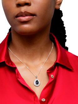IBB Cubic Zirconia Cluster Teardrop Pendant Necklace, Multi - view 2, Multi