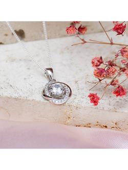 IBB Sterling Silver Cubic Zirconia Knot Pendant Necklace - view 2, Sterling Silver