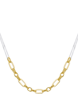 IBB Two Tone Paper Link Curb Chain, Multi, Multi