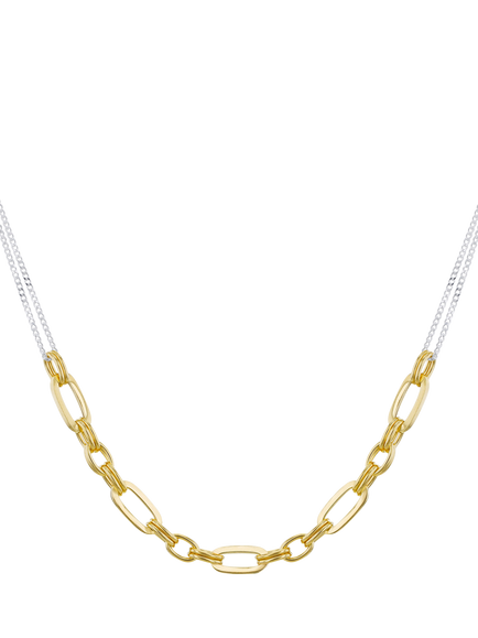 IBB Two Tone Paper Link Curb Chain, Multi, Multi