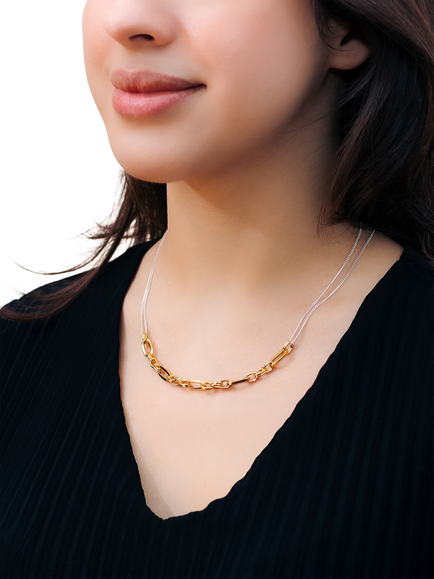 IBB Two Tone Paper Link Curb Chain, Multi - view 2, Multi