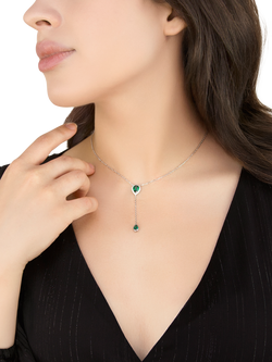 IBB Cubic Zirconia Teardrop Lariat Necklace, Multi - view 2, Multi