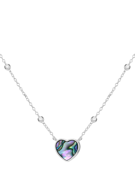 IBB Paua Shell Heart Pendant Necklace, Multi, Multi