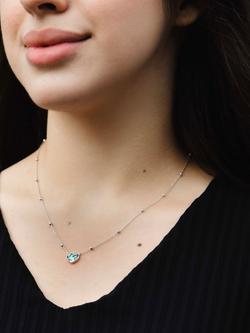 IBB Paua Shell Heart Pendant Necklace, Multi - view 2, Multi