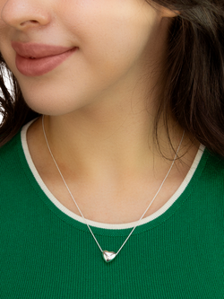 IBB Sterling Silver Puff Heart Necklace - view 2, Sterling Silver