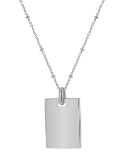 IBB Personalised Sterling Silver Dog Tag Necklace, Sterling Silver