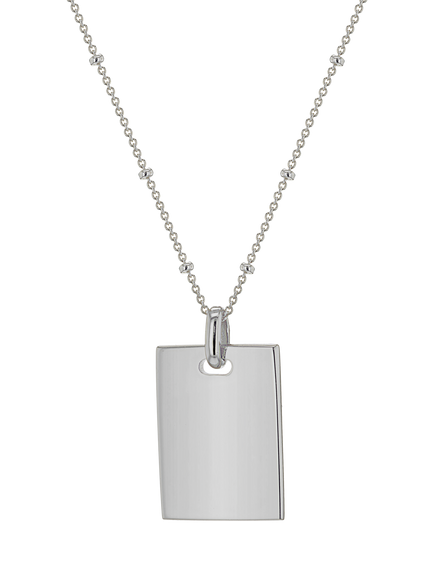 IBB Personalised Sterling Silver Dog Tag Necklace, Sterling Silver
