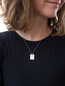 IBB Personalised Sterling Silver Dog Tag Necklace - view 2, Sterling Silver
