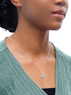 IBB Sterling Silver St. Christopher Pendant Necklace - view 2, Sterling Silver