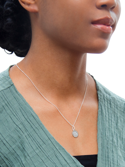 IBB Sterling Silver St. Christopher Pendant Necklace - view 2, Sterling Silver