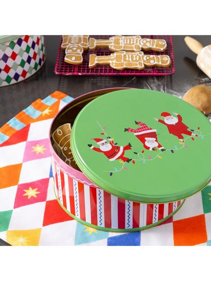 Talking Tables Fun Santa Cake Tin, 23cm - view 2, Multi