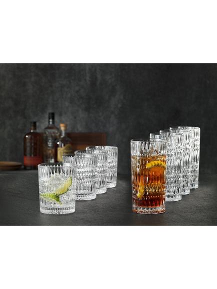 Nachtmann Ethno Crystal Glass Tumbler & Highball Barware Set, 8 Piece - view 2, Clear