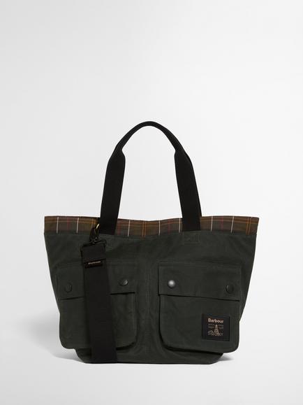 Barbour Field Carry-All Tote Bag, Sage/Classic, Sage/Classic