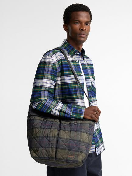 Barbour Liddesdale Tote Bag, Shadow Tartan - view 2, Shadow Tartan