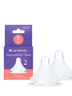Lansinoh Natural Wave Slow Flow Teats, Pack of 2, Multi