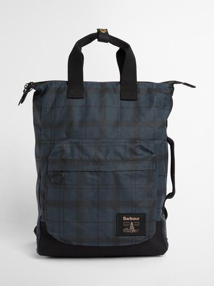 Barbour Field Waxed Backpack, Navy Tartan, Navy Tartan