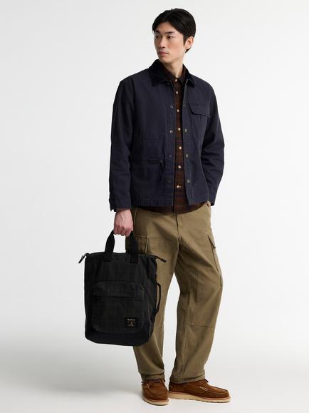 Barbour Field Waxed Backpack, Dark Classic Tartan - view 2, Dark Classic Tartan