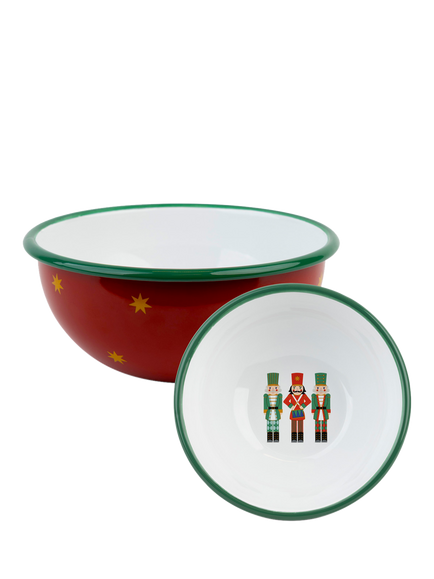 Talking Tables Nutcracker Enamel Bowl, 18cm, Red/Multi, Multi