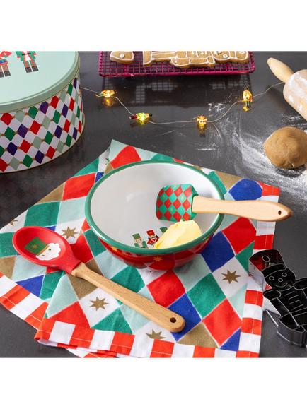 Talking Tables Nutcracker Enamel Bowl, 18cm, Red/Multi - view 2, Multi