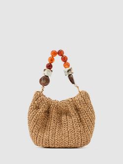 Reiss Erin Raffia Grab Bag, Natural, Natural