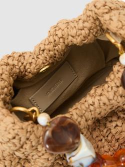 Reiss Erin Raffia Grab Bag, Natural - view 2, Natural