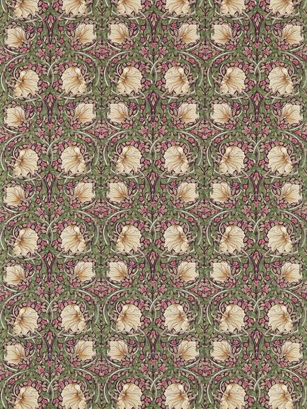 Morris & Co Pimpernel Furnishing Fabric, Aubergine/Olive