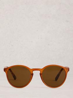White Stuff Preppy Round Sunglasses, Orange - view 2, 
