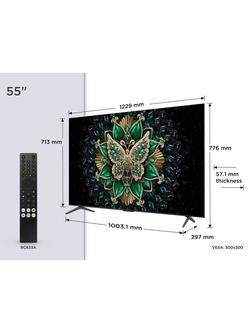 TCL 55C6K-UK (2025) QLED QD-Mini LED HDR 4K Ultra HD Smart TV, 55 inch with Dolby Atmos, Black - view 2, Black