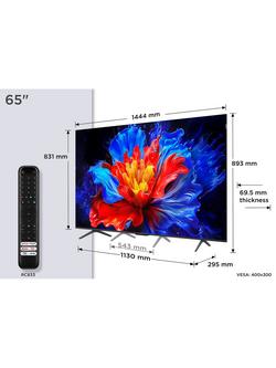 TCL 65P8K-UK (2025) QLED HDR 4K Ultra HD Smart TV, 65 inch with Dolby Atmos, Black - view 2, Black