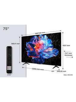TCL 75V6C-UK (2025) LED HDR 4K Ultra HD Smart TV with Dolby Atmos, 75 inch, Black - view 2, Black