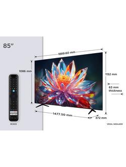 TCL 85T6C-UK (2025) QLED HDR 4K Ultra HD Smart Fire TV, 85 inch with Dolby Atmos, Black - view 2, Black