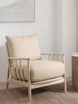 John Lewis Cookham Armchair, Light Leg - view 2, Chenille Natural