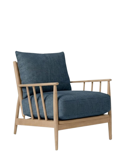 John Lewis Cookham Armchair, Light Leg, Textured Linen Loch Blue