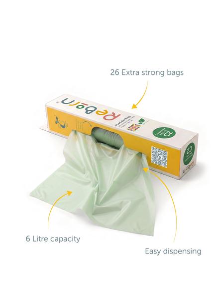 ReBorn Compostable Bin Liners, 4-6L - view 2, Green