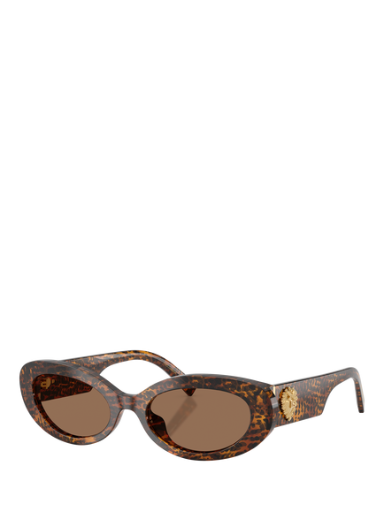Dolce & Gabbana DG4537 Women's Oval Sunglasses, Brown/Brown, Brown/Brown