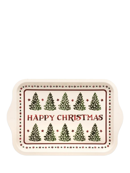 Emma Bridgewater Christmas Joy Small Rectangular Tin Tray, Red/Green, Red/Green