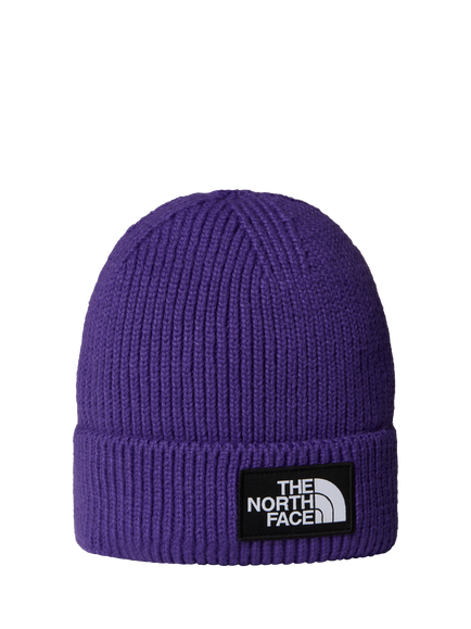 The North Face Logo Box Cuffed Beanie, Purple, Peak Purple