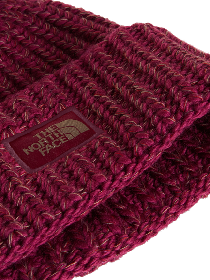 The North Face Cosy Chunky Cabin Beanie, Burgundy - view 2, Burg-brwn-red