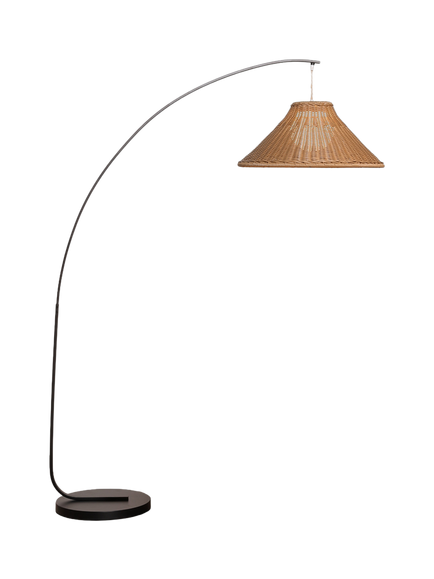 LG Outdoor Bellagio Woven Rattan Rechargeable Garden Floor Lamp, 1.75m, Sesame, Natural