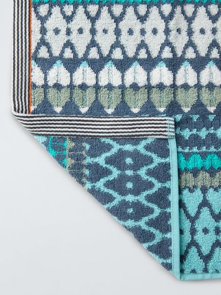 Margo Selby Eastbourne Face Cloth, Set of 2, Blue/Multi - view 2, Blue Multi