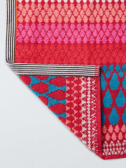 Margo Selby Faversham Face Cloth, Set of 2, Red/Pink - view 2, Red/Pink