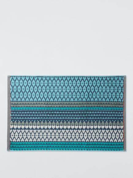 Margo Selby Eastbourne Bath Mat, Blue/Multi, Blue Multi