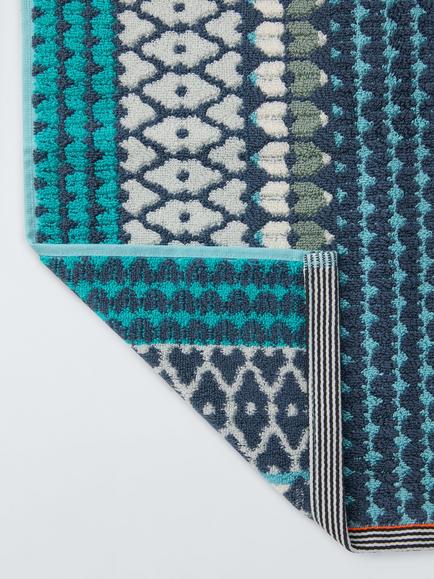 Margo Selby Eastbourne Bath Mat, Blue/Multi - view 2, Blue Multi
