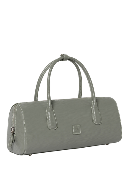 OSPREY LONDON Hepburn Baguette Leather Shoulder Bag - view 2, Dark Taupe