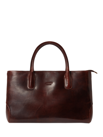 OSPREY LONDON Monroe Curved Leather Tote Bag, Chestnut, Chestnut